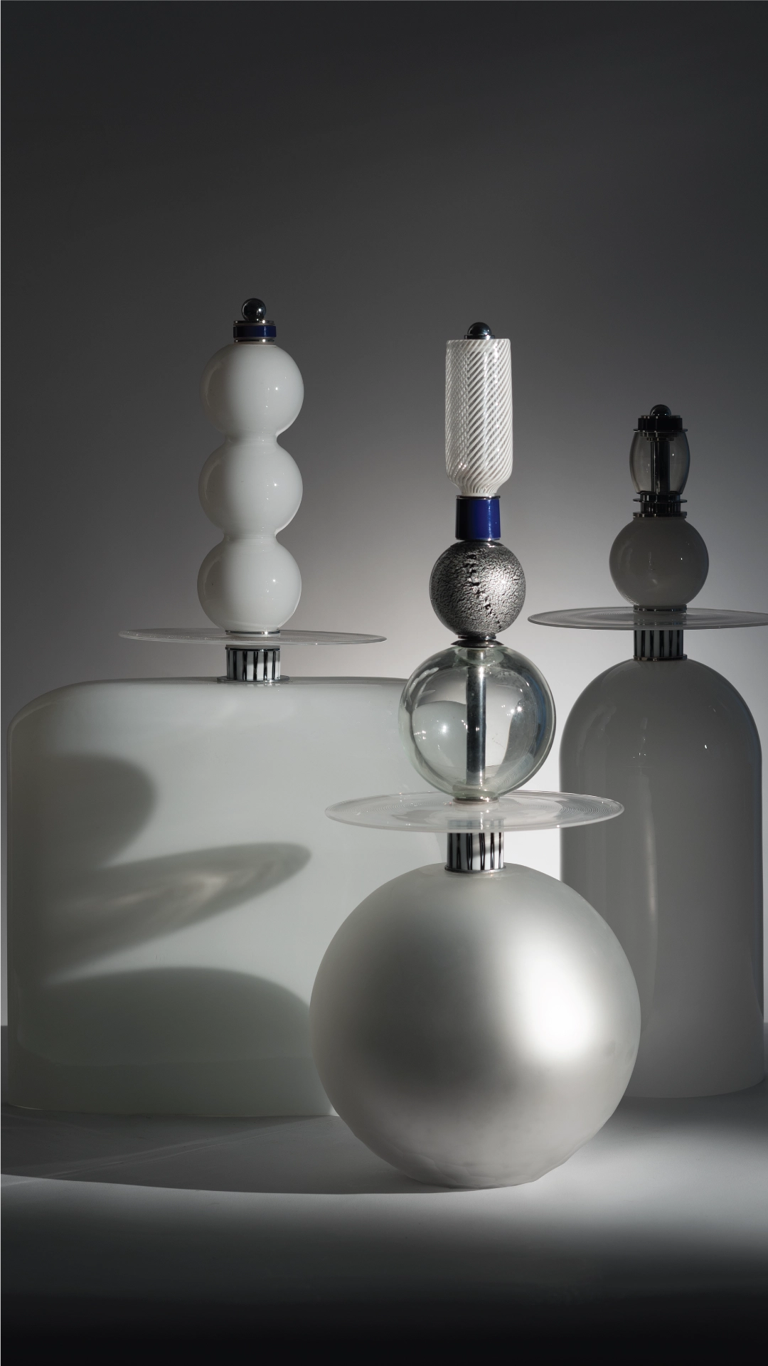 Aventurina Design white glass lamps