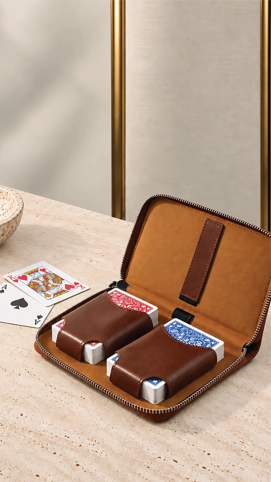 Melia Games leather playing card case